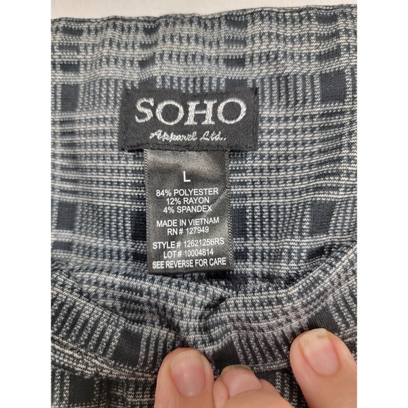NWOT Soho Women's Black & Gray Plaid Dress Pants Size L - Picture 6 of 7